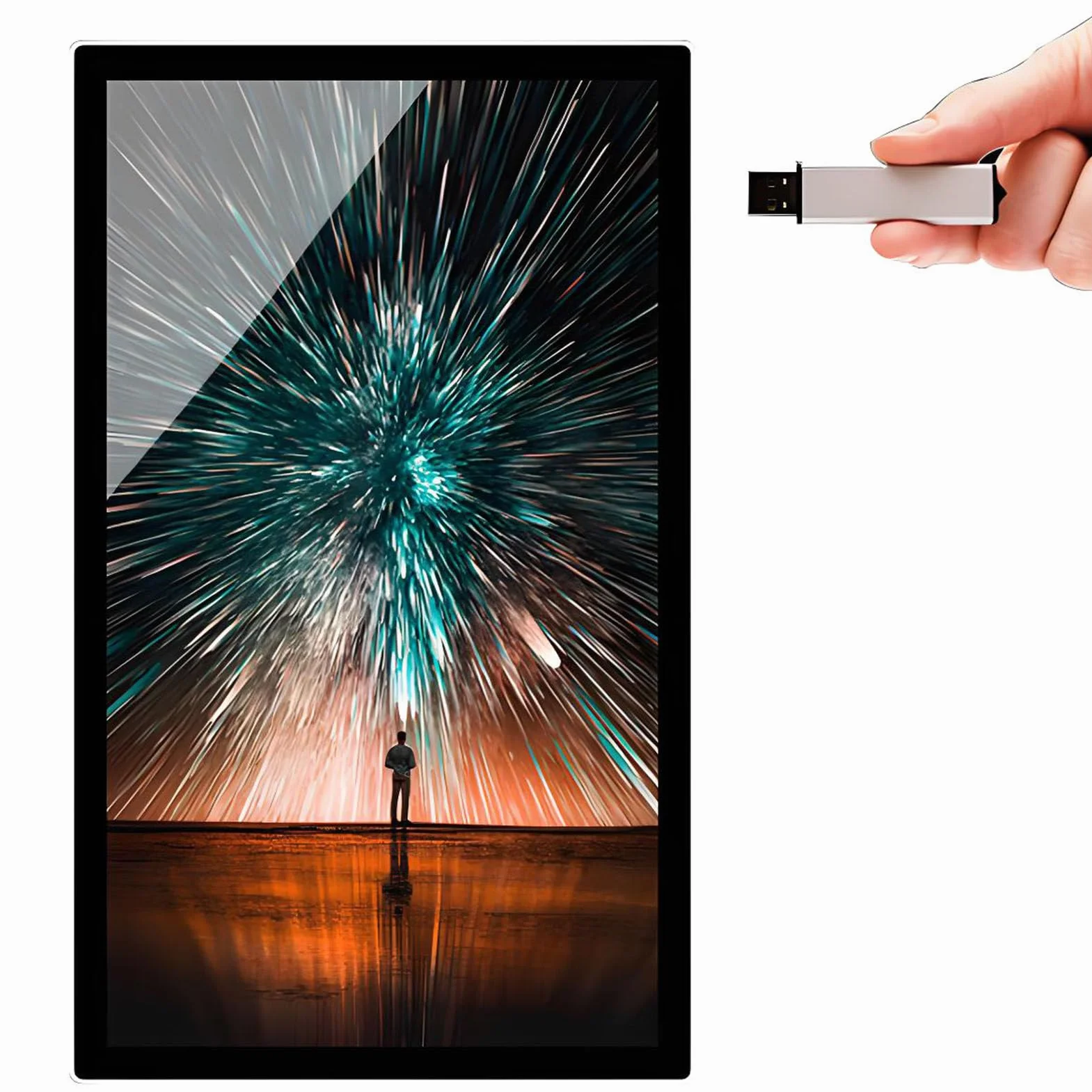LED Display Screen zur Wiedergabe von Videos/Bildern,Wandmontage/Eingebaut,Querformat/Hochformat,Fernveröffentlichung/USB-Veröffentlichung,Elektronische Werbetafel 21.5"
