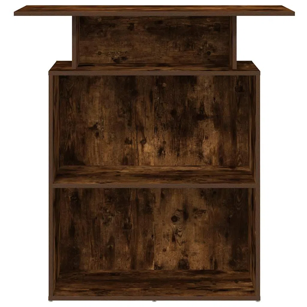 Hommdiy Empfangstheke Räuchereiche 100x40x104 cm Salon Kassentheke Büro Empfangstisch Holzwerkstoff