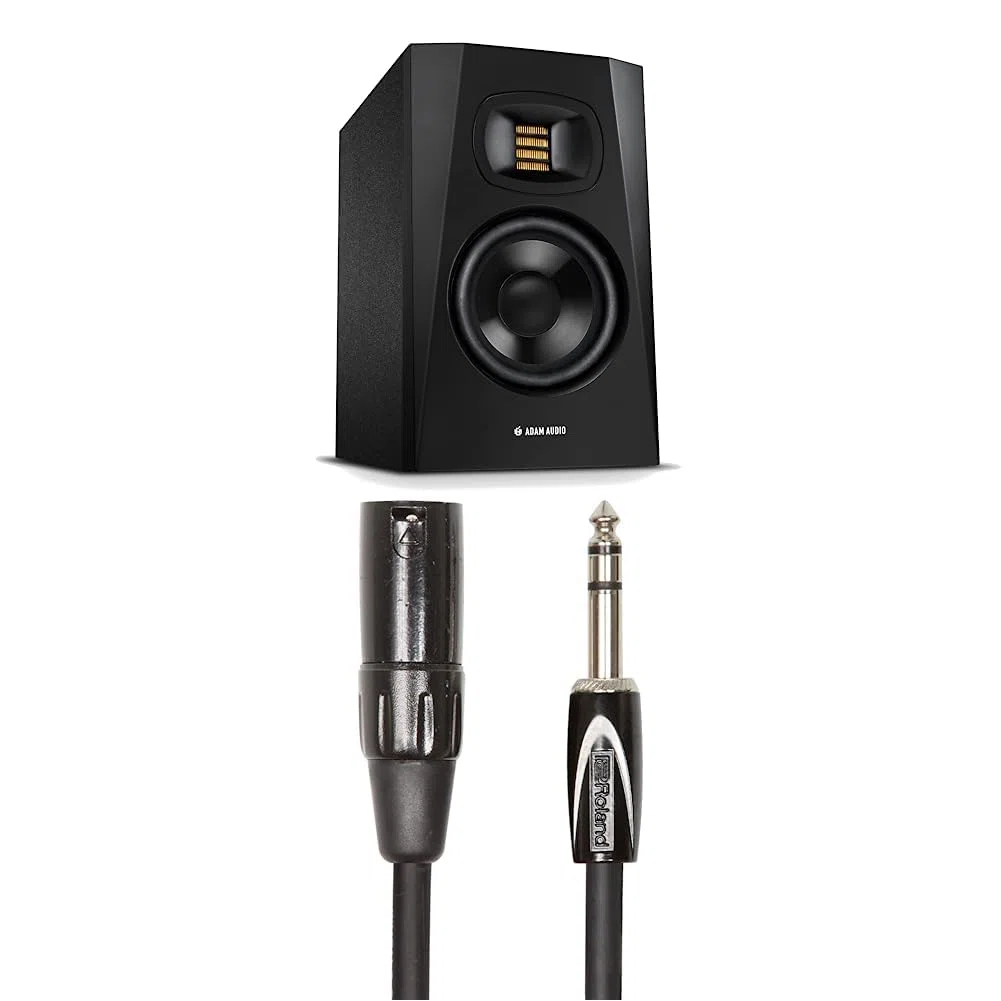 ADAM AUDIO T5V Studio Monitor Pair and Two XLR to TRS Cables