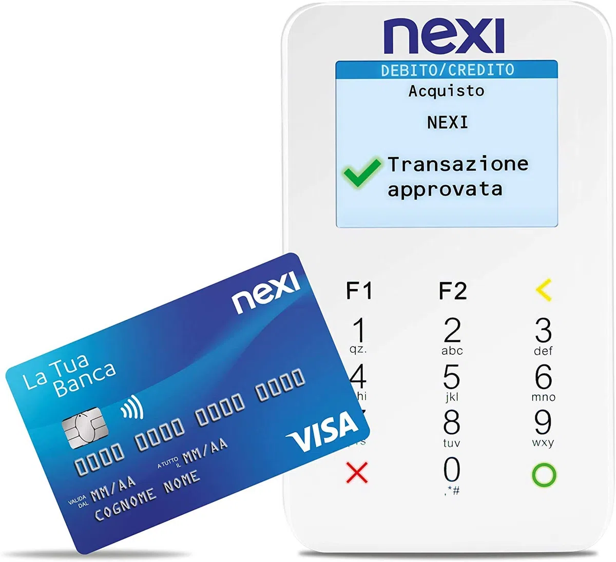 Nexi Mobile Pos – tragbares Pos, kontaktlos, elektronisch, tragbar, für Zahlungen mit Geldautomat, Kreditkarte, Prepaid-Karte, Apple Pay und Google Pay, digitale Signatur mit Nexi Mobile App