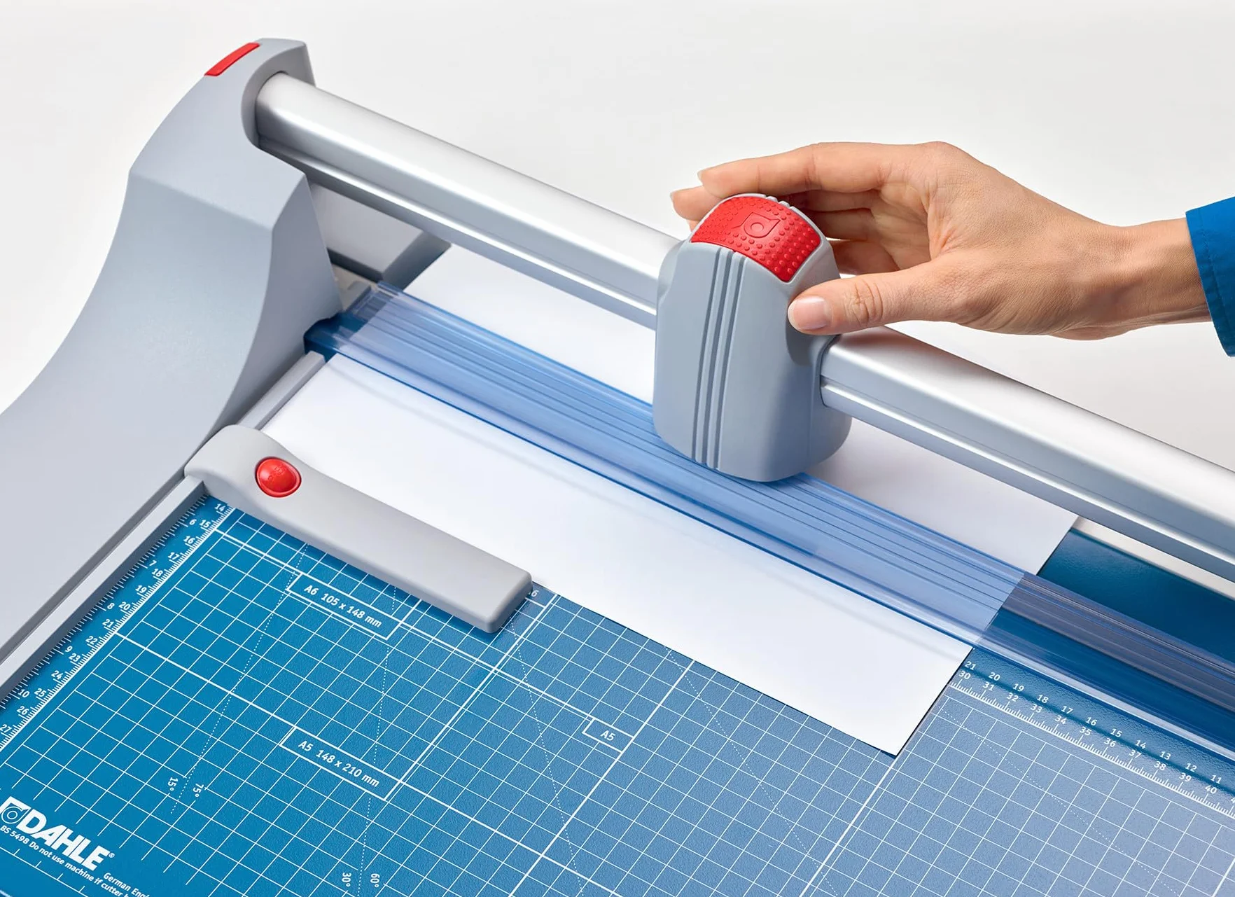 Dahle 448 Papierschneider (bis DIN A0, 20 Blatt Schneidleistung) 1300 mm, blau