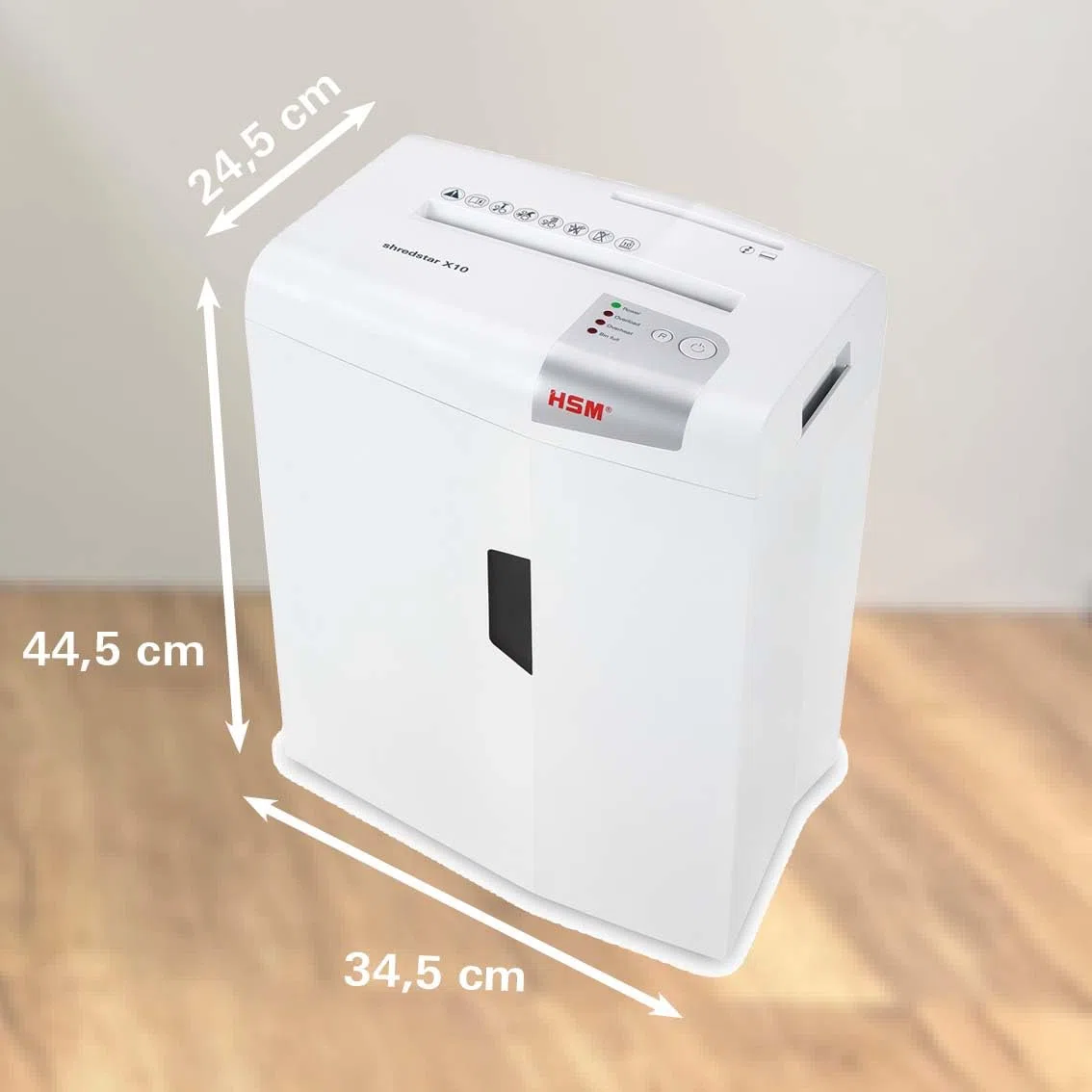 HSM shredstar X10 Aktenvernichter I Partikelschnitt 4,5x30 mm I 10 Blatt | Sicherheitsstufe P-4 I Leiser Home Office Schredder für Papier, CD/DVD, Kreditkarten I 20l Auffangbehälter I 2 Jahre Garantie