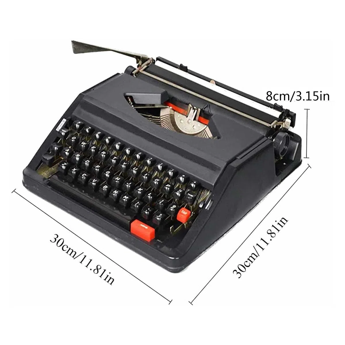 Traditionelle Schreibmaschine (mit Schreibfunktion), manuelle Schreibmaschine im Retro-Stil, klassische Textverarbeitung, perfekt zum Schreiben von Romanen überall, für abenteuerlustige Schriftstell