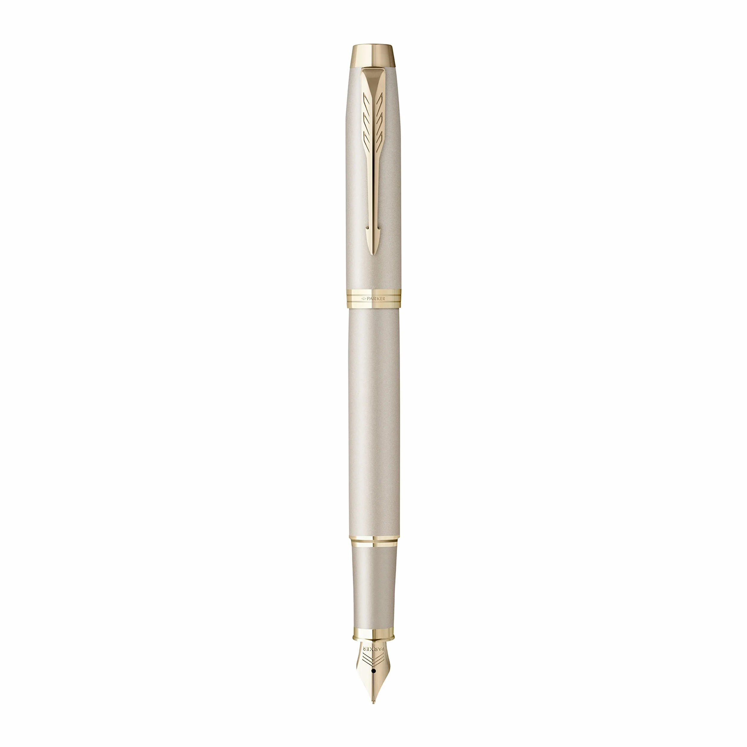PARKER Schreibset IM Professionals Monochrome Kugelschreiber und Füllfederhalter mit Gravur | Premium Stift | Geschenkbox | blaue Pantrone | personalisiert | Geburtstag (Champagne)