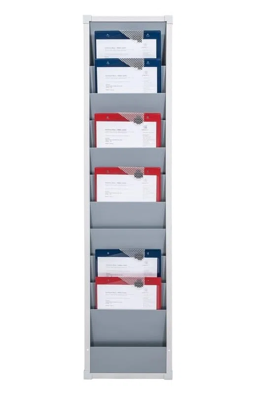 Planungstafel einreihig, für DIN A4, Planungsreihen durchgehend befüllbar, Grau, Maße 315 x 1.282 mm, Schienen 10, Verpackungseinheit: 1 STK