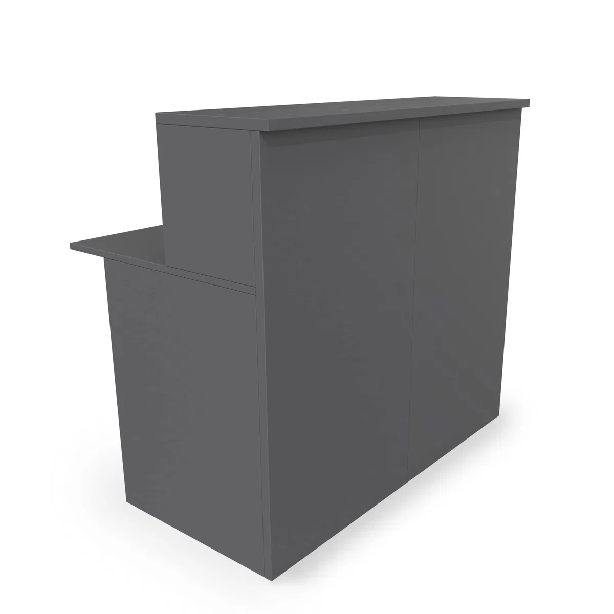 EIGENTLICH Empfangstheke modular moderne Rezeptionstheke Empfangstresen Hotellobby Empfangsbereich Bürotheke Praxistheke mit großer Arbeitsfläche Farbe anthrazit 120x75x110,5cm