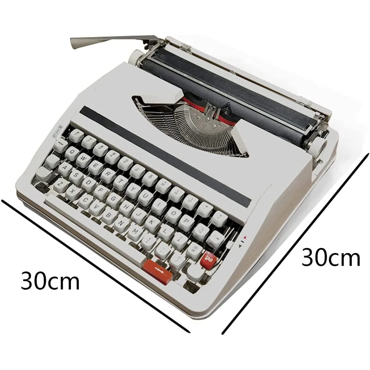 Vintage Schreibmaschine Modell,Elektrische Schreibmaschine mit Korrektur,Tragbare Retro manuelle Schreibmaschine,für Notizen oder Briefe oder kreatives Schreiben,literarisches,White