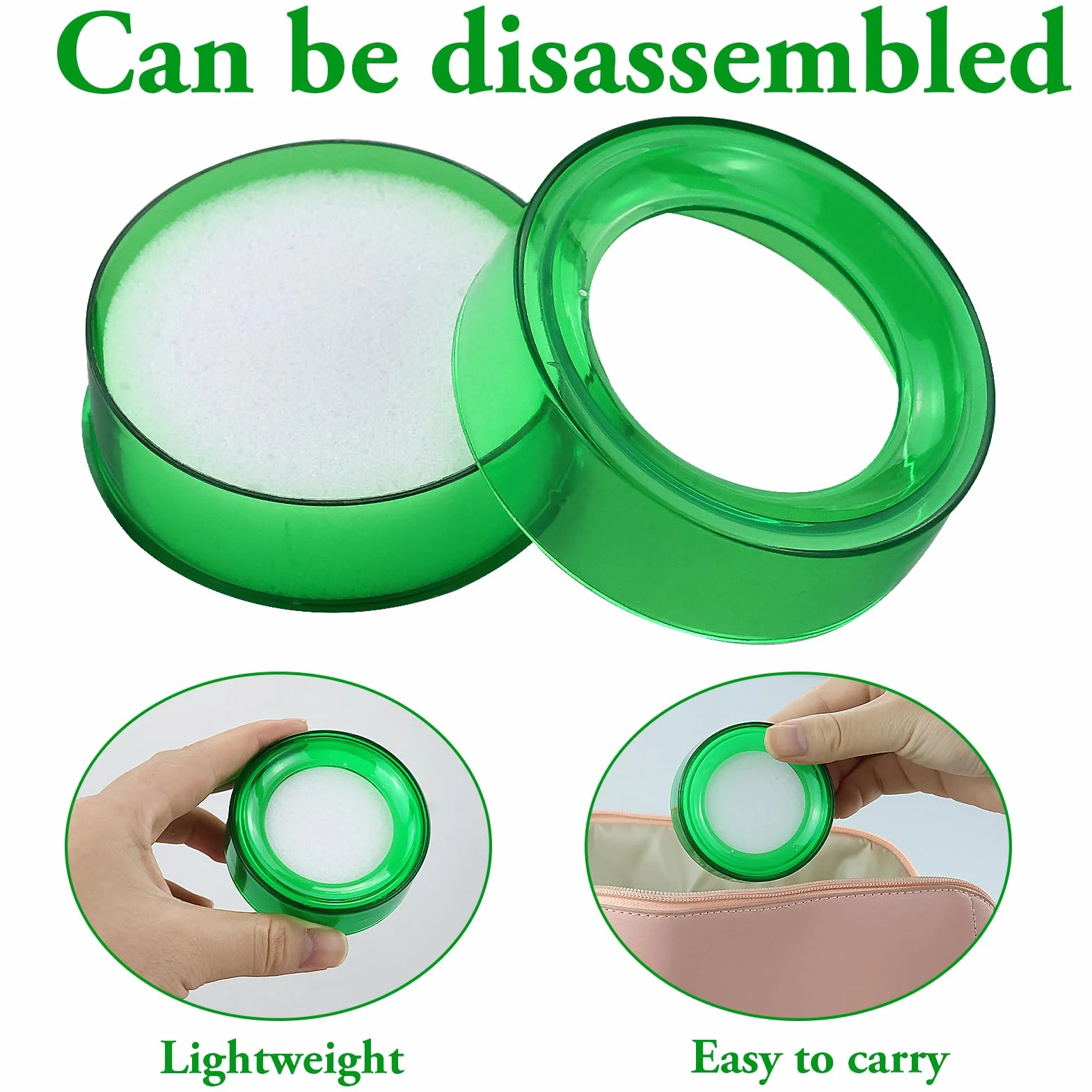 Fingerbefeuchter, farbiger Finger-Schwamm-Dämpfer runder Schwamm-Pad Finger-Nassschwamm Fingerdampener Fingerspitzen-Wasserbefeuchter rundes Gehäuse Benetzungsschwamm Dämpfer für Kassierer Zählen