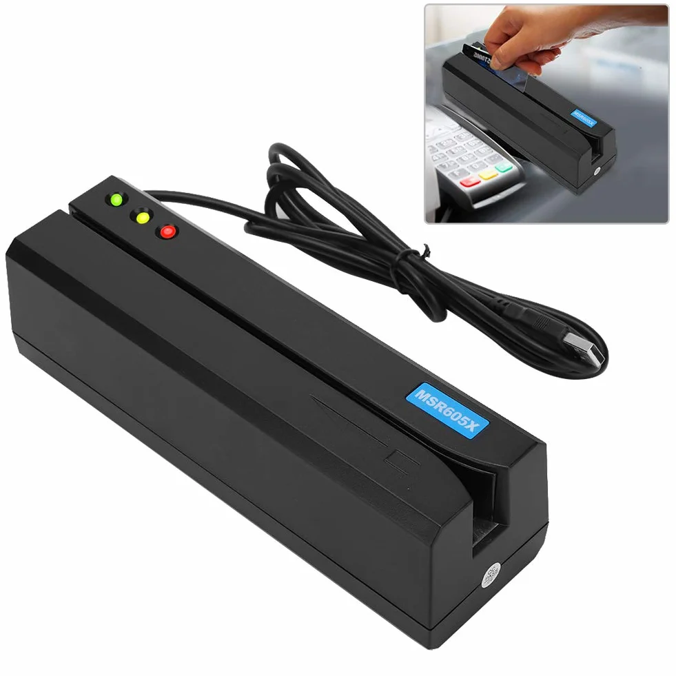 Magnetstreifenkartenleser, 3 Tracks Magstripe Swipe Card Reader, MSR605X USB -Kreditkartenleser Swiper für q uickbooks Online POS -System Kassierer Registrierung Registrierung