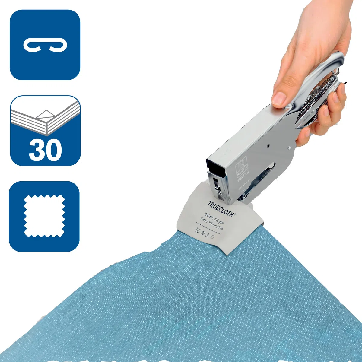 Rapid Classic K1 Textil-Heftzange – Kompatibel mit 43/6- und 43/8+-Heftklammern, einstellbarer Amboss und Rücklademechanismus – Verkaufsdisplays, Basteln und DIY, Werkstatt, Chrom, 10520501
