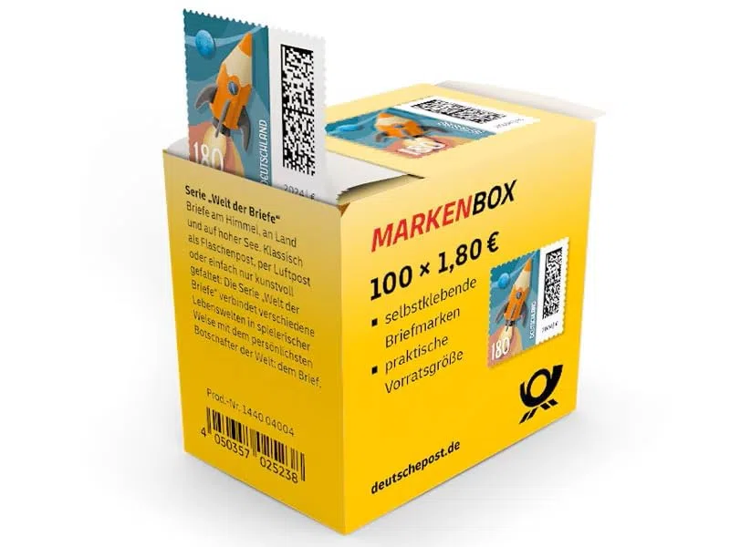 Deutsche Post Briefmarken 100 x 1,80€ Briefmarken selbstklebend, für Großbriefe bis 500g national & Kompaktbriefe bis 50g international, 10 x 10er-Set Briefmarke zu 1,80 Euro