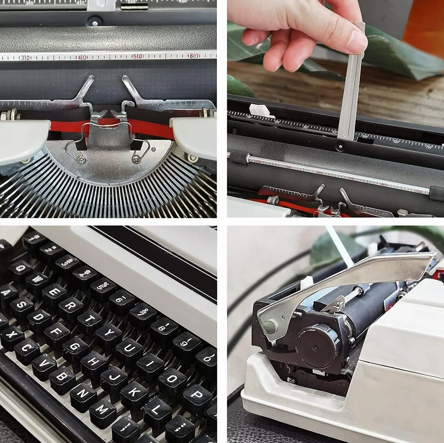 Mechanische englische Schreibmaschine,Elektrische Schreibmaschine mit Korrektur,für Notizen oder Briefe oder kreatives Schreiben, literarisches Geschenk des Schriftstellers,White