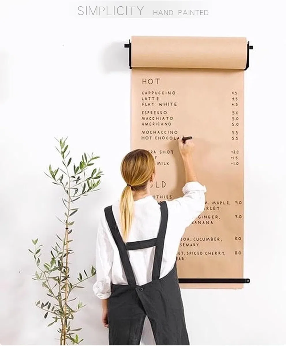 Papierrollenhalter zum Aufhängen von Notizen, 67 cm Breite, Braun