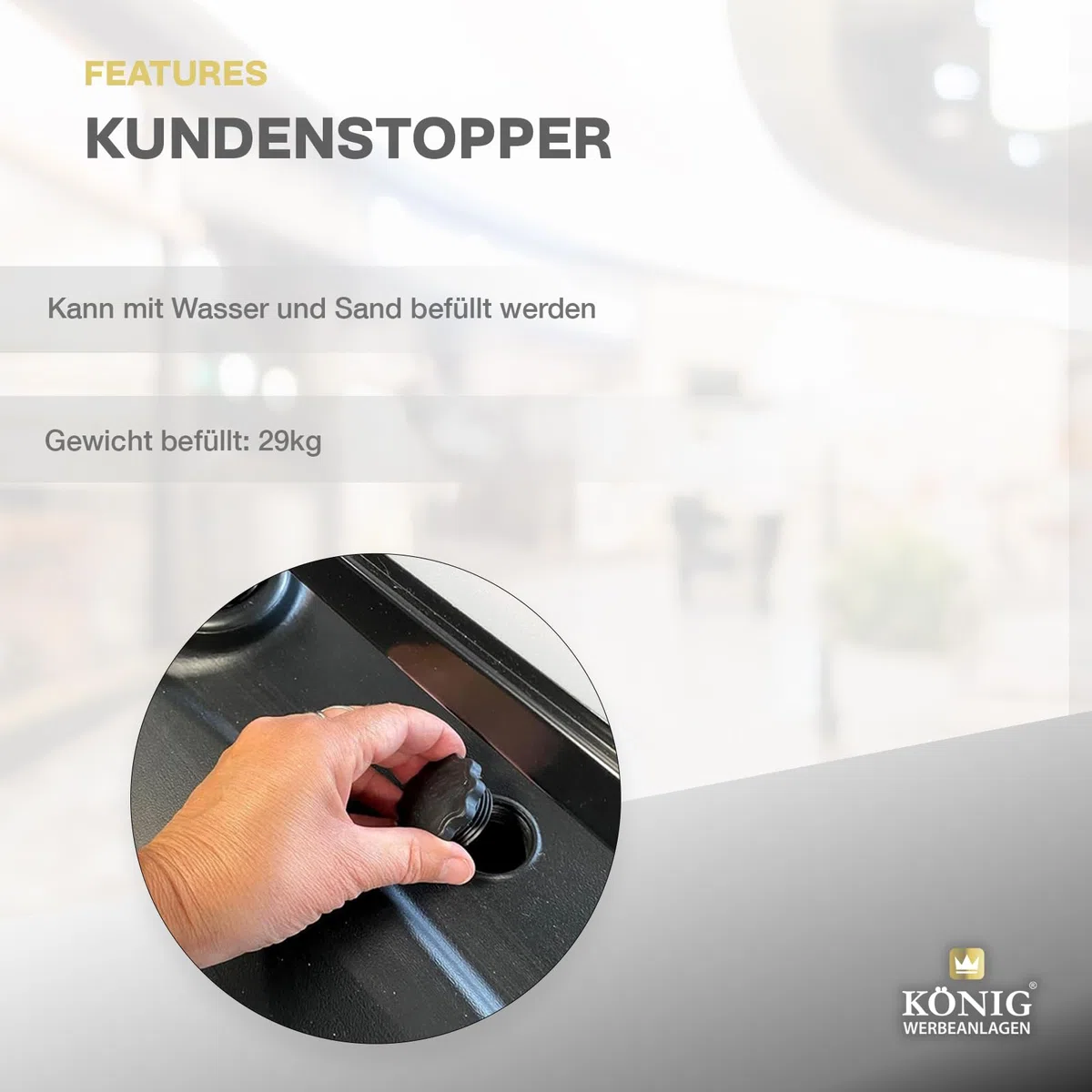 Dreifke Kundenstopper Keitum Wind Line DIN A1 | beidseitig für 2 Plakate | stabiler Fuß für sicheren Stand bei Wind und Wetter | entspiegelte Schutzscheiben | Plakatständer Aufsteller (Schwarz)