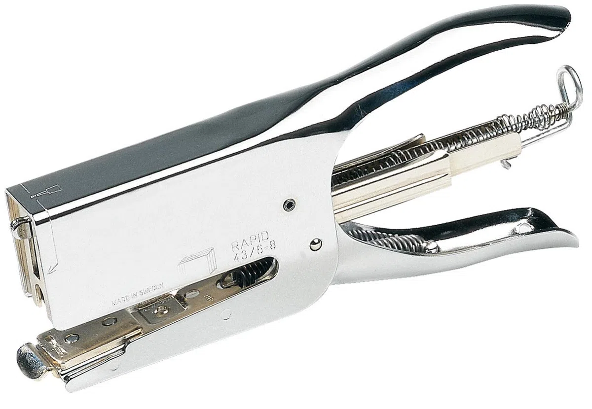 Rapid Classic K1 Textil-Heftzange – Kompatibel mit 43/6- und 43/8+-Heftklammern, einstellbarer Amboss und Rücklademechanismus – Verkaufsdisplays, Basteln und DIY, Werkstatt, Chrom, 10520501