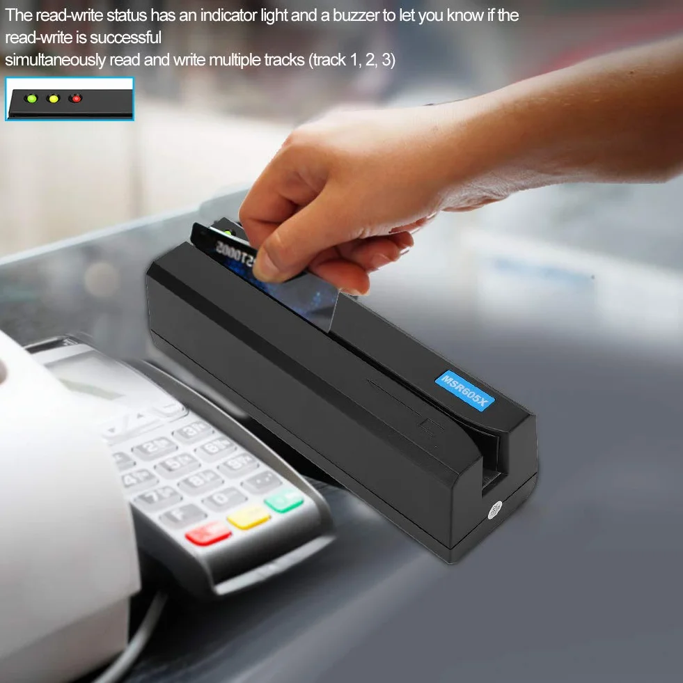 Magnetstreifenkartenleser, 3 Tracks Magstripe Swipe Card Reader, MSR605X USB -Kreditkartenleser Swiper für q uickbooks Online POS -System Kassierer Registrierung Registrierung