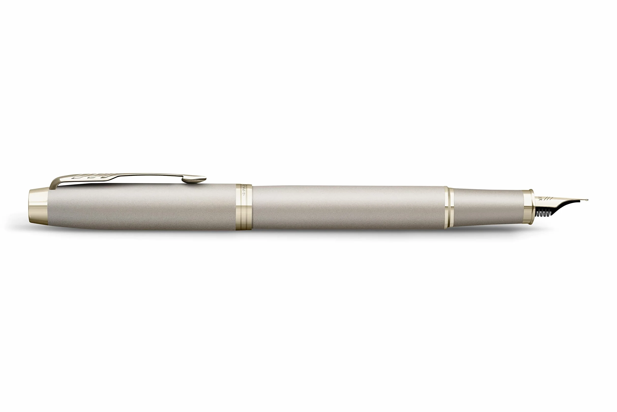 PARKER Schreibset IM Professionals Monochrome Kugelschreiber und Füllfederhalter mit Gravur | Premium Stift | Geschenkbox | blaue Pantrone | personalisiert | Geburtstag (Champagne)