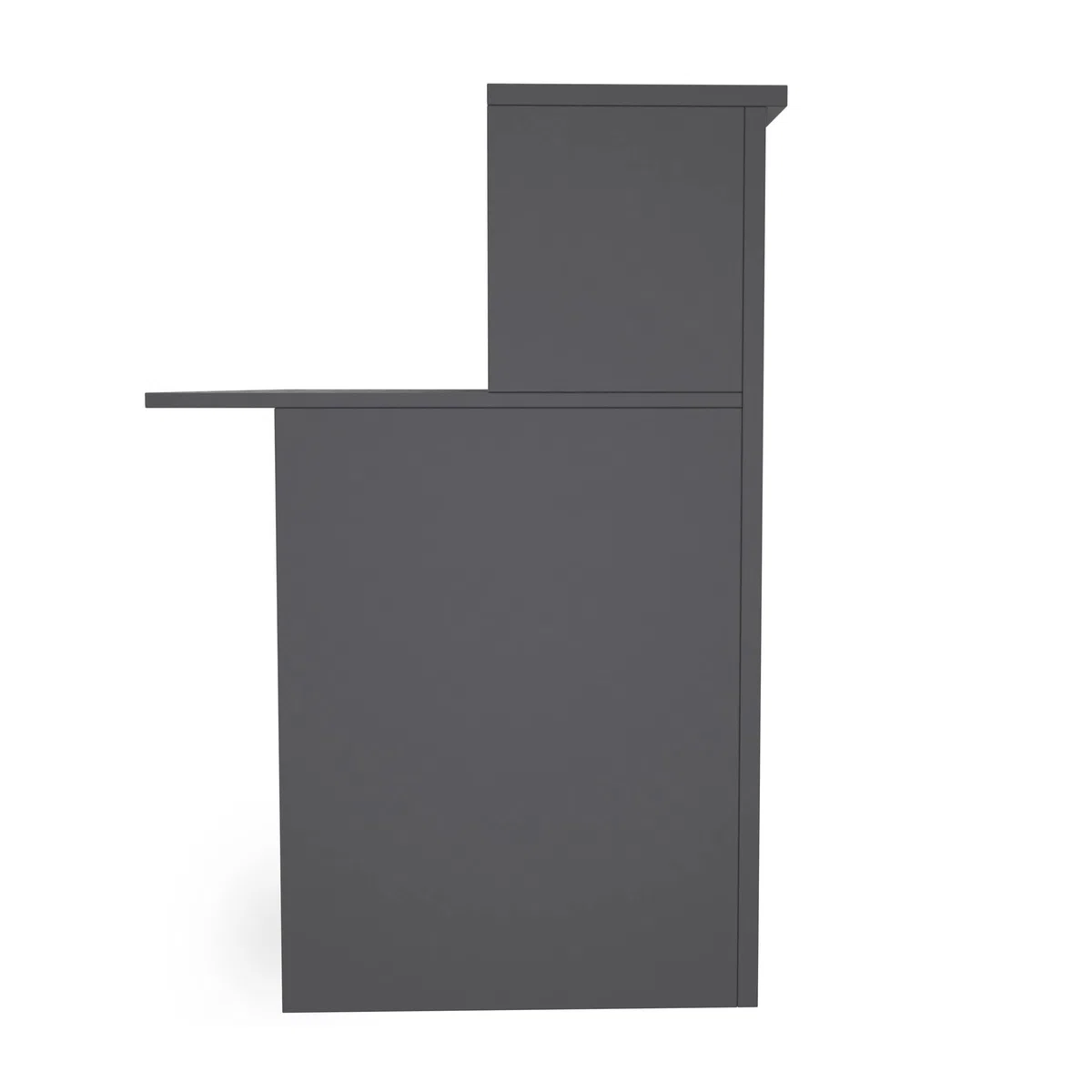 EIGENTLICH Empfangstheke modular moderne Rezeptionstheke Empfangstresen Hotellobby Empfangsbereich Bürotheke Praxistheke mit großer Arbeitsfläche Farbe anthrazit 120x75x110,5cm