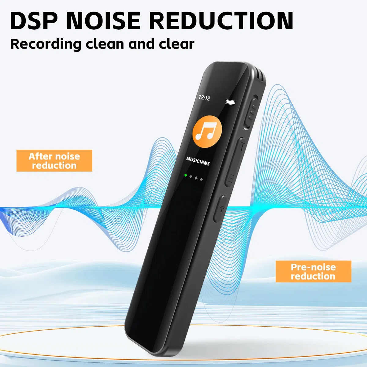 Diktiergerät Mini 64GB, Aufnahmegerät, Digitales Diktiergerät, Diktiergerät Digital mit Wiedergabe, Audio Recorder für Besprechungen Unterricht Interviews, One-Touch Aufnahme Voice Recorder