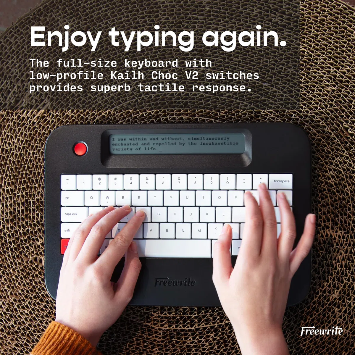Freewrite Alpha | Tragbare digitale Schreibmaschine mit LCD-Display, langer Akkulaufzeit und Wi-Fi-Backup für Schreiber, ablenkungsfreies Textverarbeitungsgerät, elektronische Schreibmaschine mit