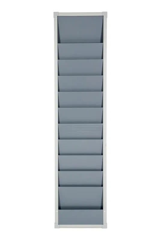 Planungstafel einreihig, für DIN A4, Planungsreihen durchgehend befüllbar, Grau, Maße 315 x 1.282 mm, Schienen 10, Verpackungseinheit: 1 STK