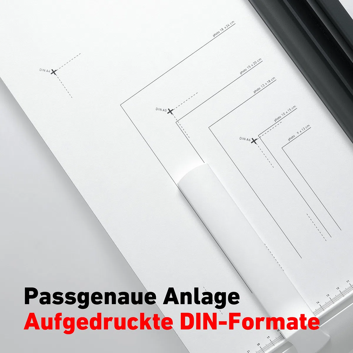 IDEAL 1133 Schneidemaschine, Hebelschneider, Papierschneider bis DIN A4, Tischgröße 250 x 340 mm, Schnittlänge 340 mm, Kapazität 15 Blatt