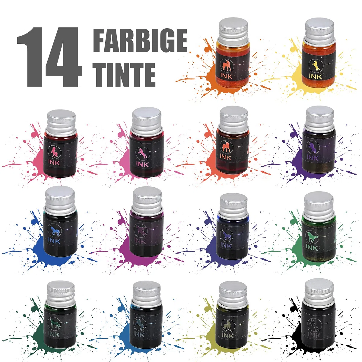 GOLDGE Federhalter aus Glas, 19PCS Glasstifte Set Kalligraphie Glasfederhalter mit Glasstifte Bunte Tinten Glasstifthalter Stifthalter für Unterschrift Handschrift Dekorationsgeschenk
