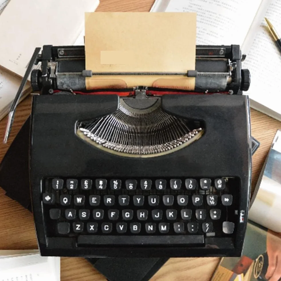 Traditionelle tragbare manuelle Schreibmaschine, Vintage, Klassische Retro-alte Schreibmaschine für Schriftsteller, nostalgische, langlebige Schreibmaschine, Klassische Textverarbeitung