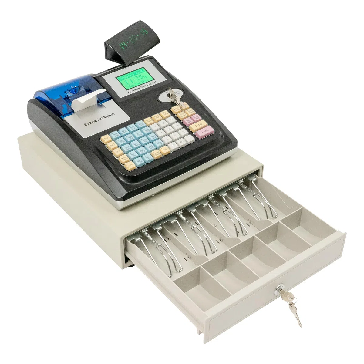 Elektronische Kasse Registrierkasse Pos-Kassen 48 Tasten Digitale LED Elektronische Registrierkasse Supermarkt Kiosk Einzelhandel Kassensystem Gastronomie Englische Version
