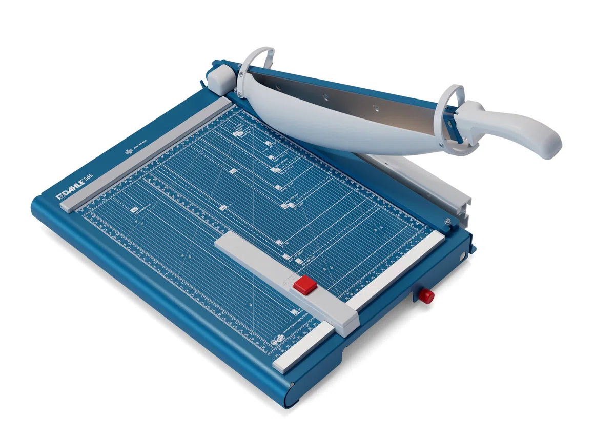 Dahle 565 Schneidemaschine (Bis DIN A4, 40 Blatt Schneidleistung) blau, 355 x 475 mm