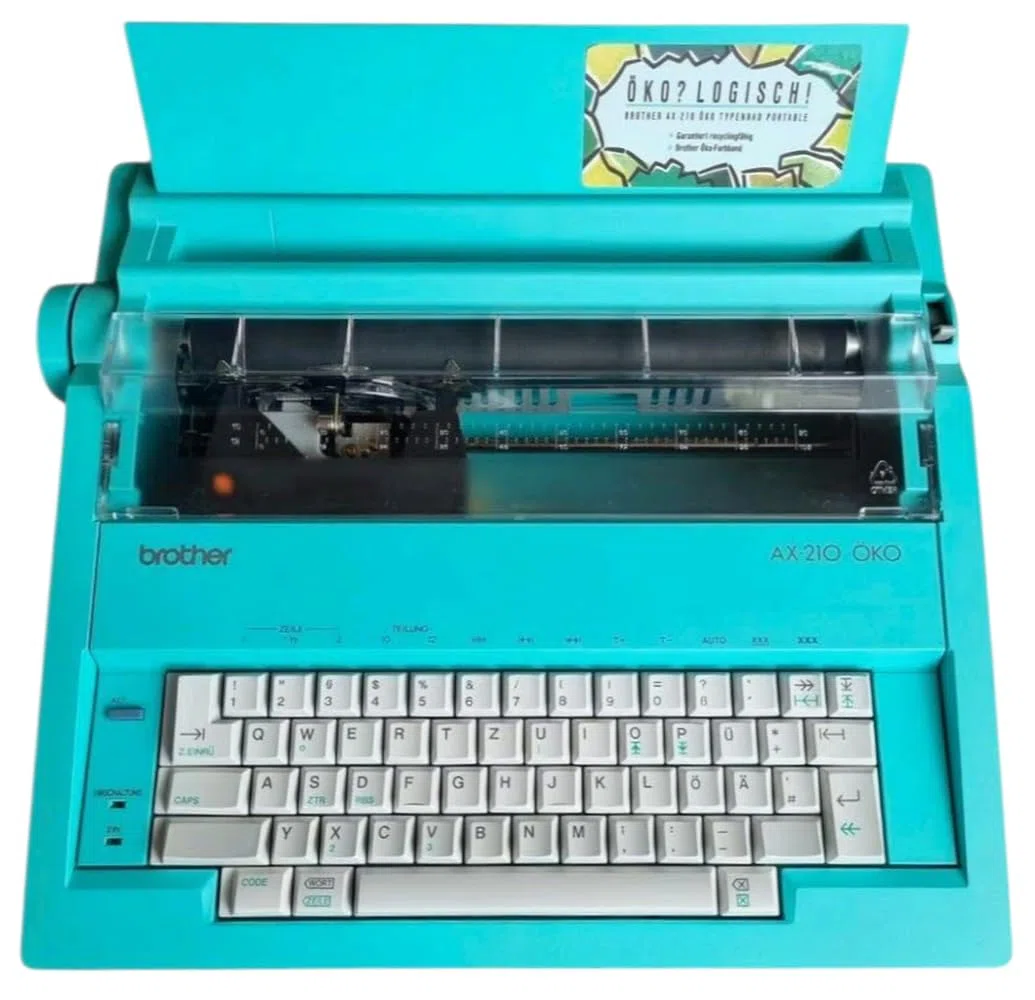 Brother AX-210 Öko elektrische Schreibmaschine, türkis, extrem selten
