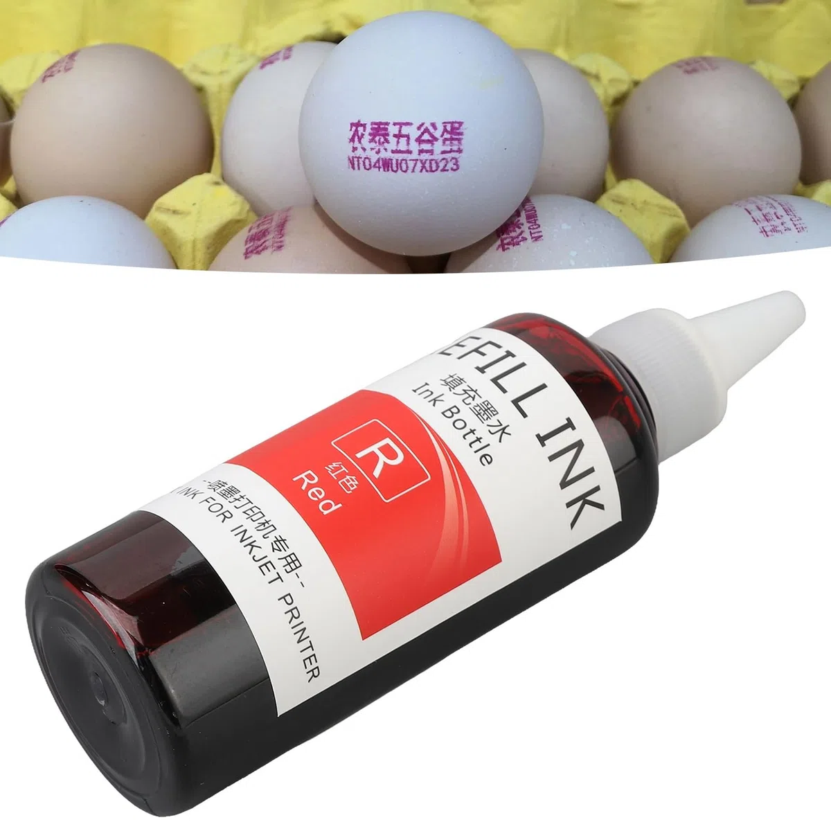 Ei-Stempeltinte, Multifunktionaler, Farbechter Stempel-Nachfülltinten-Spitzenapplikator, 100 Ml, Hochrein, Schnell Trocknend, für die Schule (Rot)