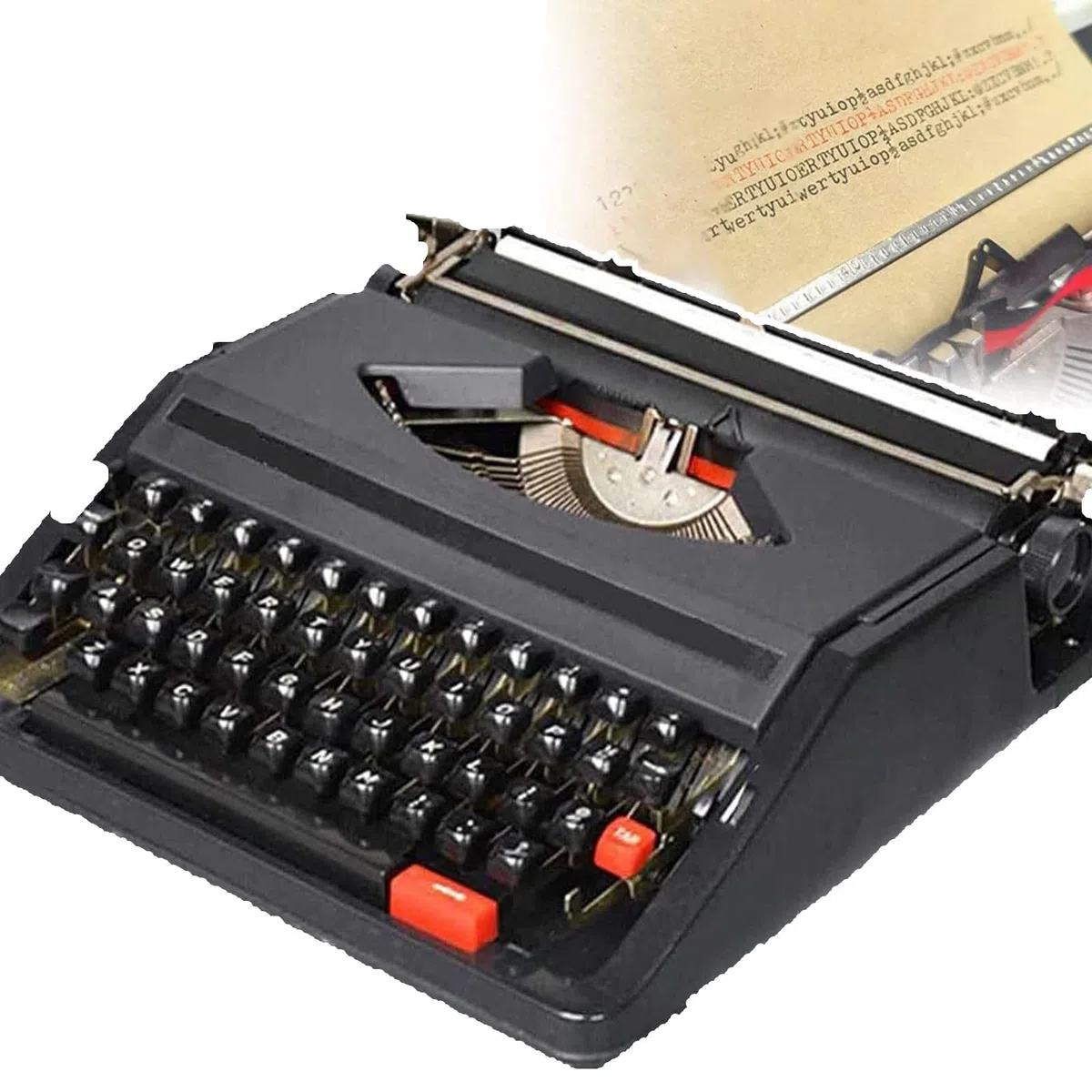 Traditionelle Schreibmaschine (mit Schreibfunktion), manuelle Schreibmaschine im Retro-Stil, klassische Textverarbeitung, perfekt zum Schreiben von Romanen überall, für abenteuerlustige Schriftstell