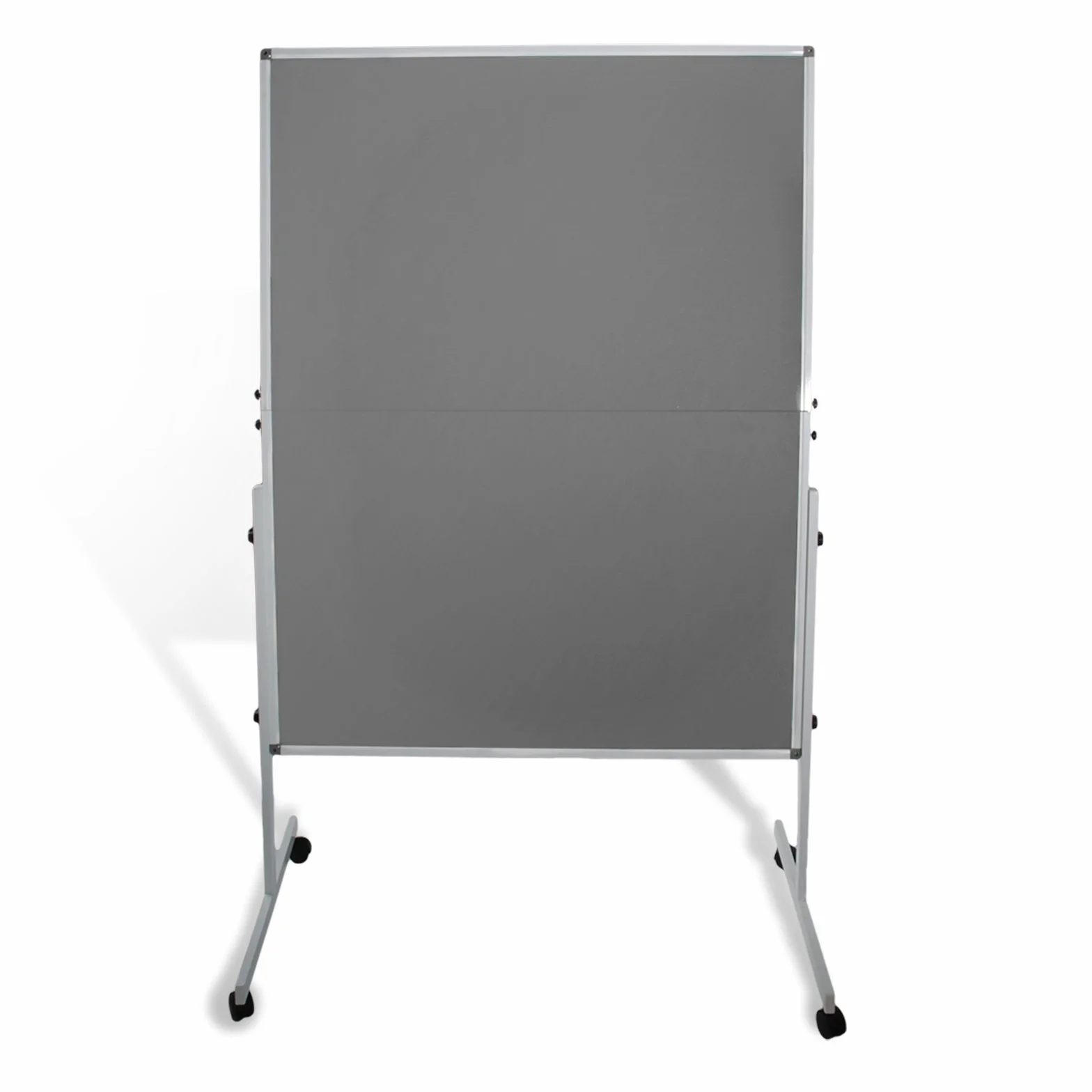 Master of Boards Mobile Metaplanwand Moderationstafel mit Filz Oberfläche | Pinntafel klappbar & doppelseitig benutzbar | Moderationswand mit Rollen | 120x150cm | (grau)