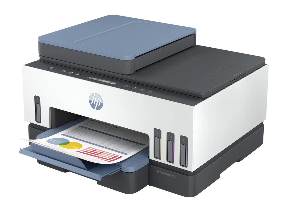 HP Smart Tank Imprimante Tout-en-un 7306, Impression, numérisation, copie, chargeur automatique de documents, sans fil,