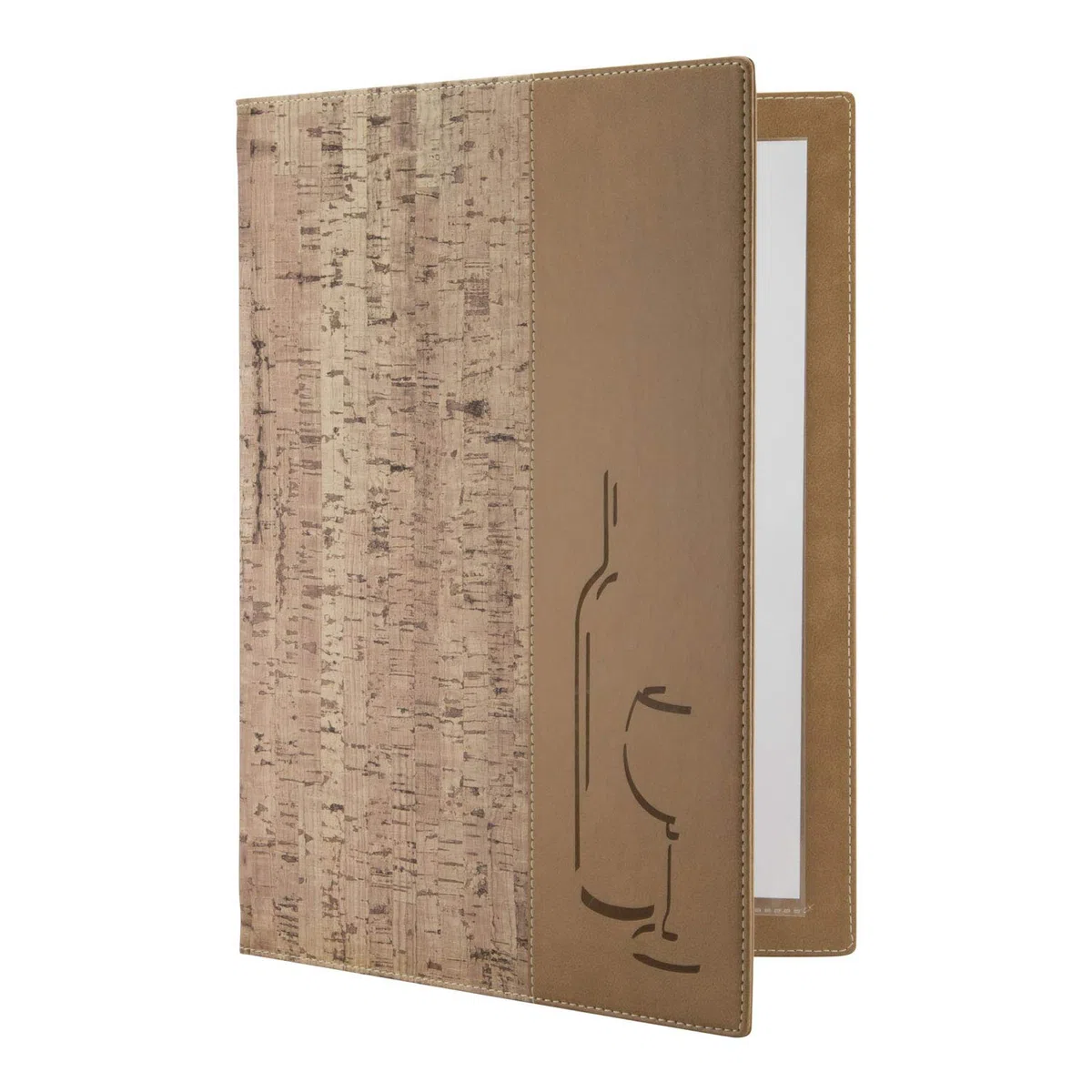 Securit Weinkarte aus Kunststoff im Kork Design, DIN A4 Format, mit einer doppelten Einlage für 4 Seiten, erweiterbar auf bis zu 40 Seiten, 34, 4 x 25 x 0, 7 cm (Packung mit 6)