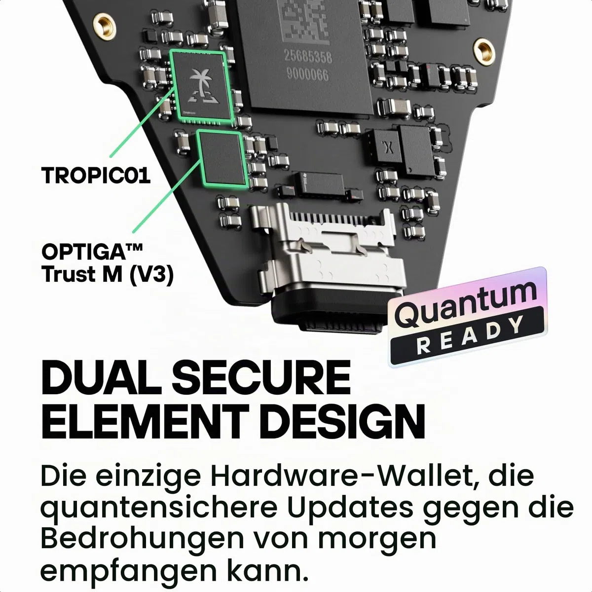 Trezor Safe 7 – Krypto-Hardware-Wallet mit Bluetooth, Farb-Touchscreen, Transparentem Secure Element, Quantum-Ready (Obsidian Green)
