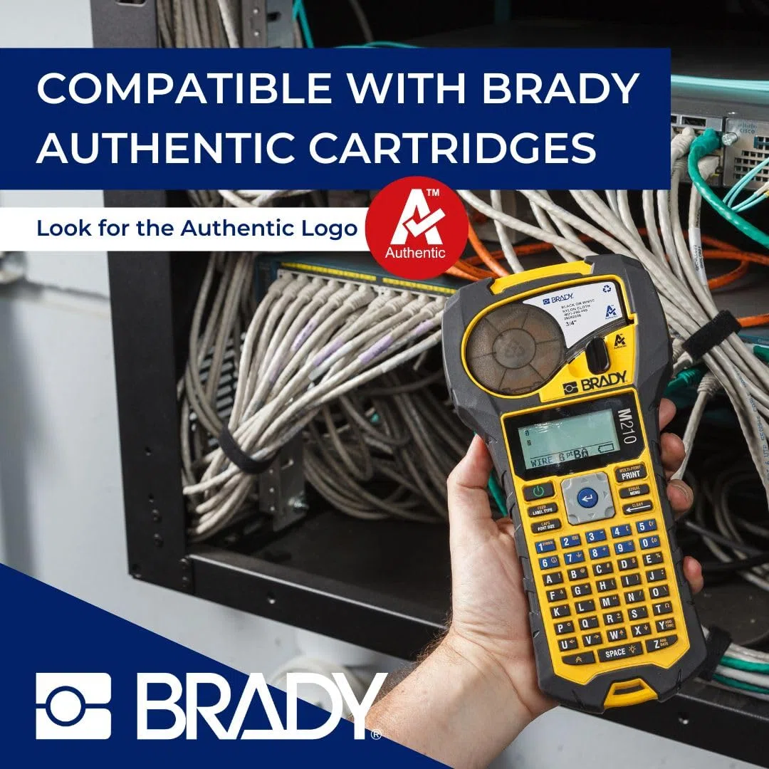 Brady M210 tragbare Etikettendrucker - Beschriftungsgerät & portable Label Printer - Etikettierer Drucker Gerät für Etiketten & beschriften - inkl. 1 Etikettenpatrone - ersetzt BMP21-PLUS