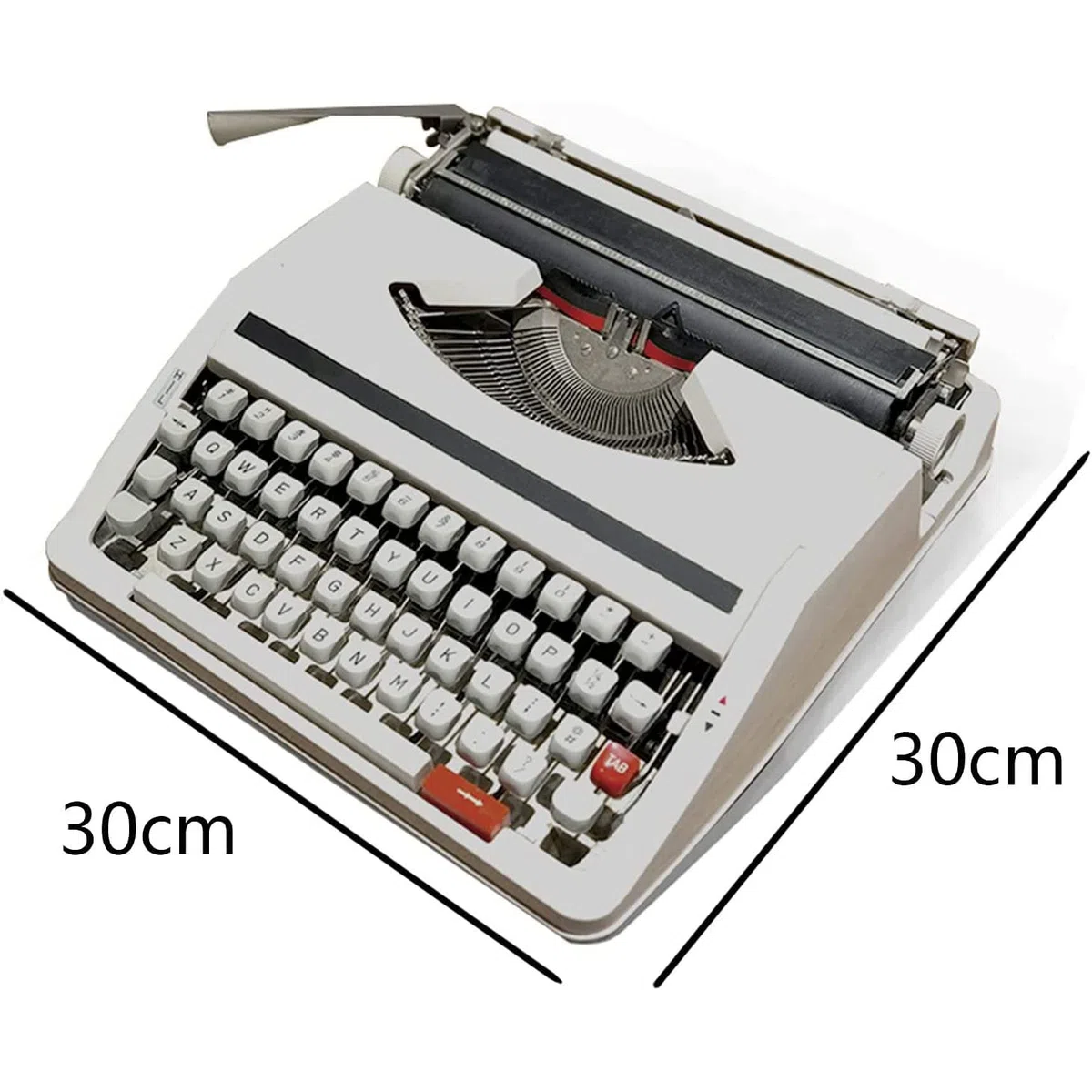 Mechanische englische Schreibmaschine,Elektrische Schreibmaschine mit Korrektur,für Notizen oder Briefe oder kreatives Schreiben, literarisches Geschenk des Schriftstellers,White