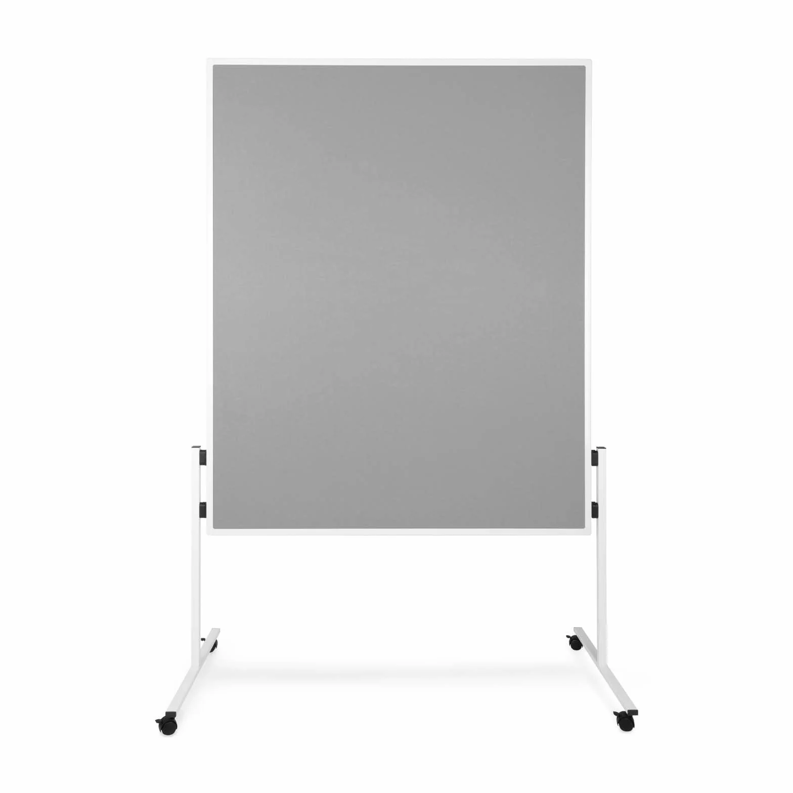 Master of Boards Moderationstafel Filz - Pinntafel für Projektarbeit und Meetings doppelseitig benutzbar - Mobiles Pinnboard mit Rollen - Höhe: 185 cm ausziehbar bis 200cm Breite 120cm - Farbe Grau