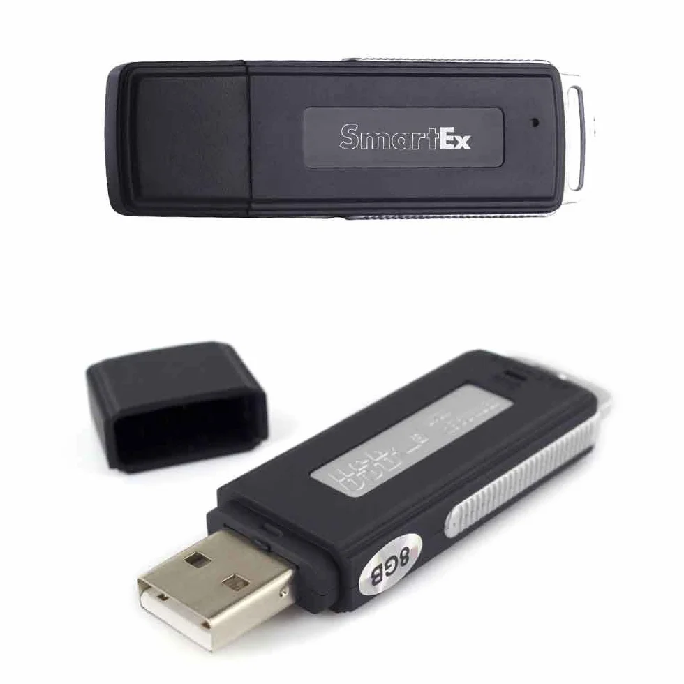 SMARTEX | Digital Diktiergerät Mini Voice Recorder mit 8GB / 150 Stunden USB Audio - Mikrofon, Voice Recorder USB-Flash-Laufwerk 2 in 1