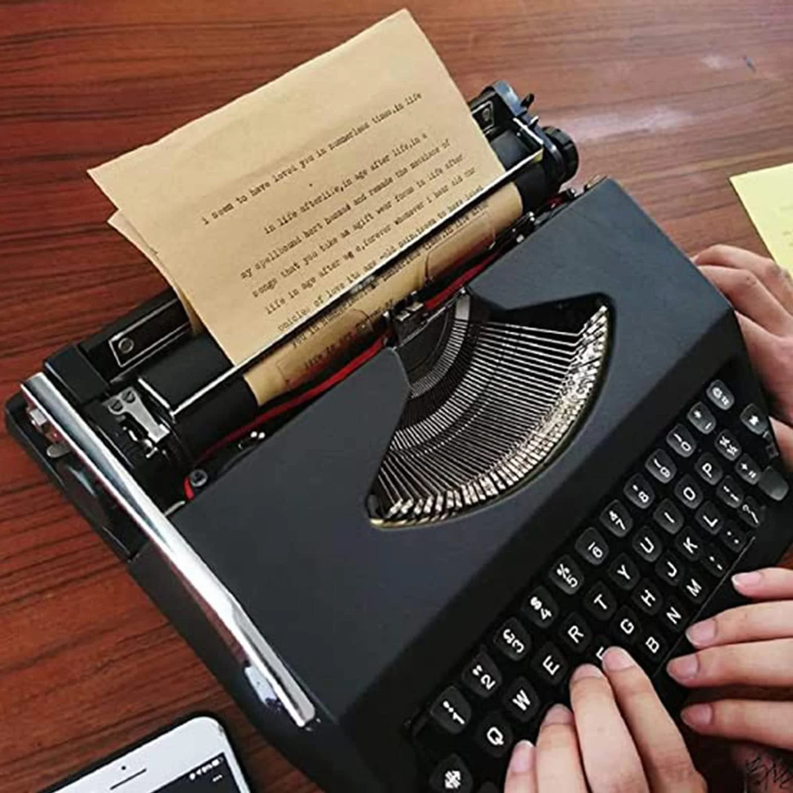 Machinery Schreibmaschine, altmodische manuelle Schreibmaschine, Klassische Nostalgie, tragbare Retro-manuelle Schreibmaschine, für Notizen oder Briefe oder kreatives Schreiben, Liter