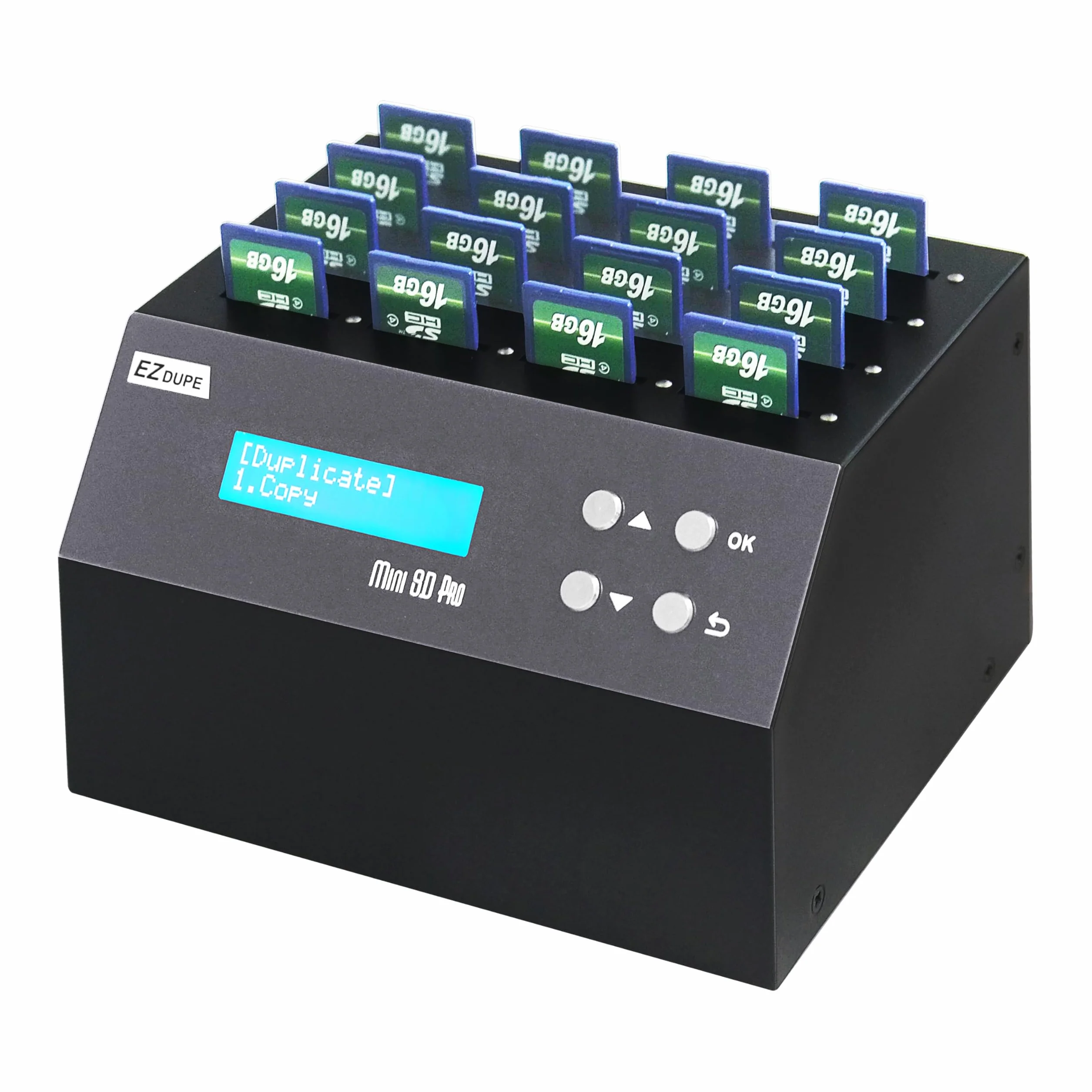 EZ DUPE SD-Duplizierer - Eigenständiger 1:15 Secure Digital/SD-Kopierer und Datenlöscher (Mini SD Pro)