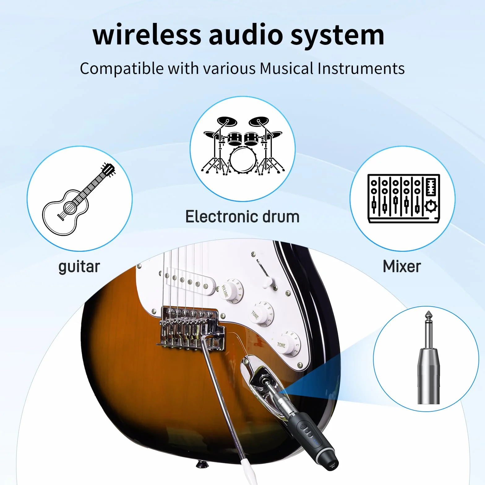 2.4G XLR Mikrofon Wireless Sender Empfänger 1 zu 1 Kabelloses Mikrofon für Dynamisches Mikrofon Kondensatormikrofon 50-100m für Gesang/öffentliches Reden
