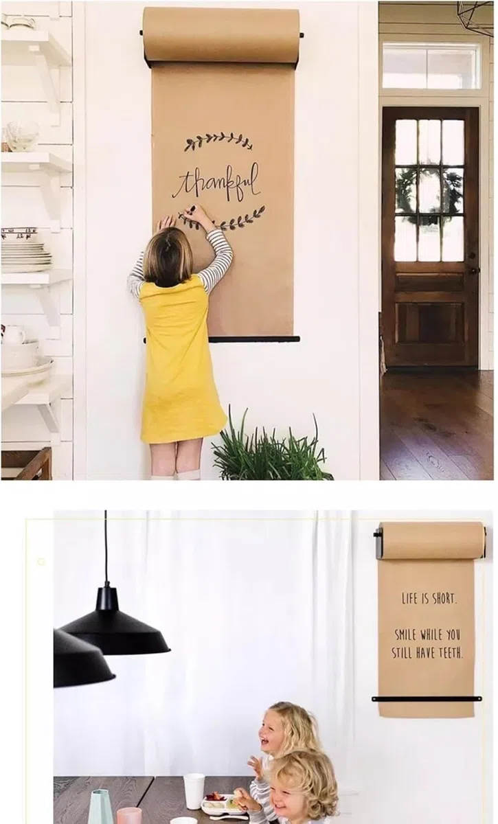 Papierrollenhalter zum Aufhängen von Notizen, 67 cm Breite, Braun