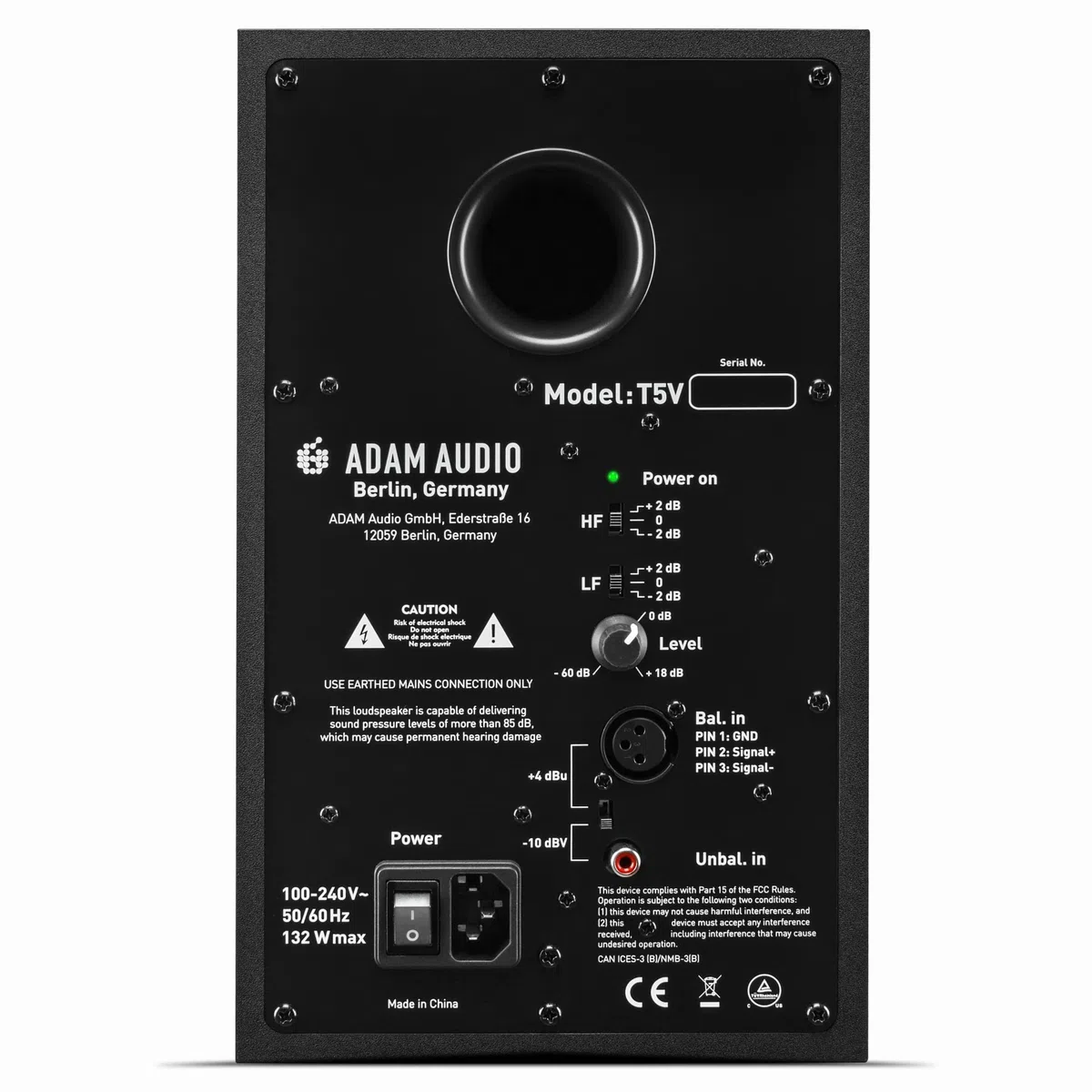 ADAM AUDIO T5V Studio Monitor Pair and Two XLR to TRS Cables