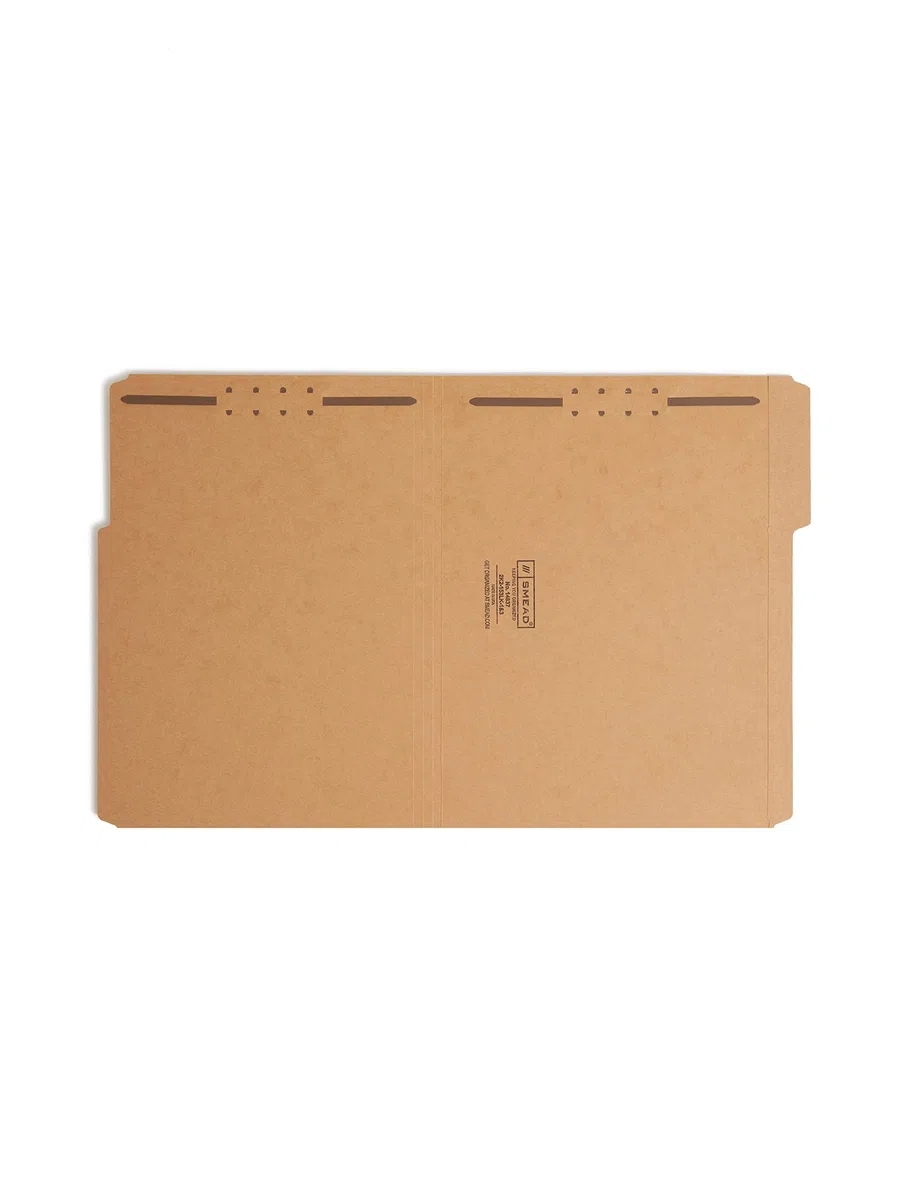 Smead Aktenordner mit 2 Verschlüssen, verstärkte 1/3-Schnitt-Reiter, Briefgröße, Kraftpapier, 50 Stück pro Box (14837)