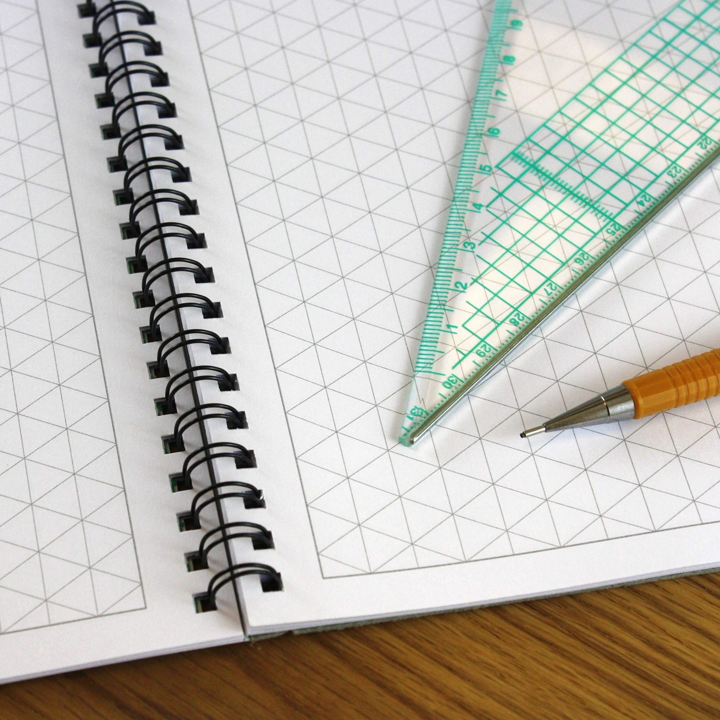 Isometrisches Rasterpapier, A3, 10 mm, 1 cm, 60 Seiten, graues Raster, 100 g/m²