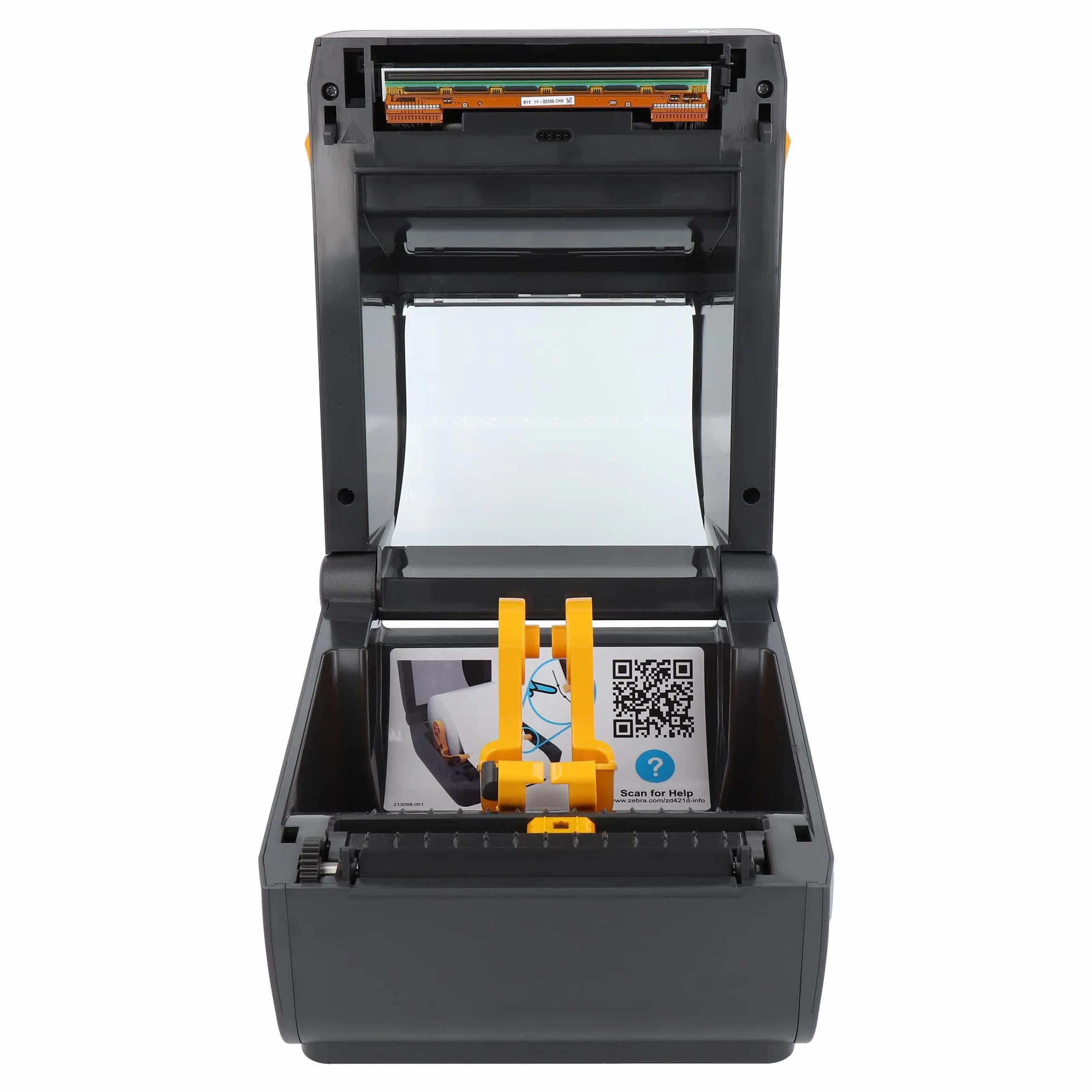 Zebra ZD421d Drucker mit Abreißkante - 203 DPI - Thermodirekt - 104 mm max. Druckbreite, BTLE, USB, USB-Host Schnittstellen (ZD4A042-D0EM00EZ), grau (dunkel)