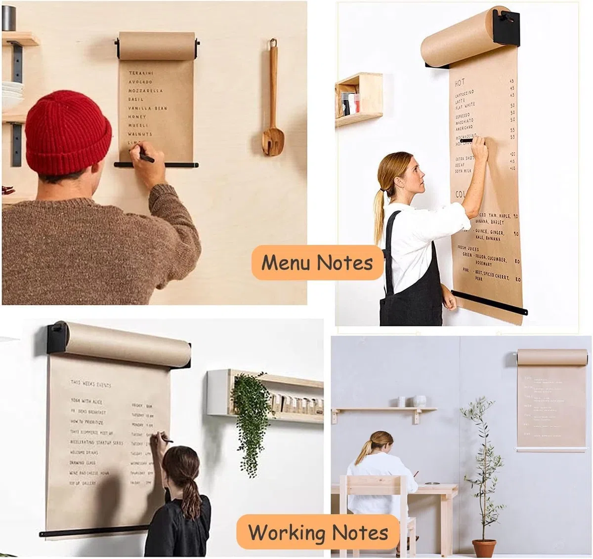 VECNUM Wandmontierte Kraftrolle Übergroße An Der Wand Montierte Papierrolle 1 Spender 1 Kraftpapier 1 Papierhalterung Für Bürobedarf Studiobedarf Kinderzimmerdekoration,60cm